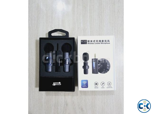 K35 Pro Dual Mic Wireless Microphone For Smartphone DSLR large image 1