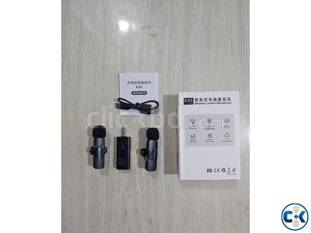 K35 Pro Dual Mic Wireless Microphone For Smartphone DSLR large image 4