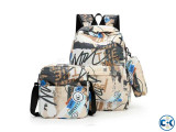 3 In1 Casual Teenagers Student Lunch Bag Bookbag School Ba