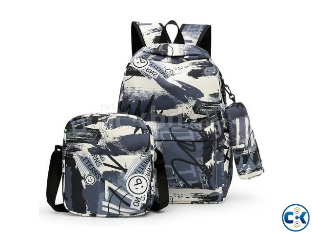3 In1 Casual Teenagers Student Lunch Bag Bookbag School Ba large image 2