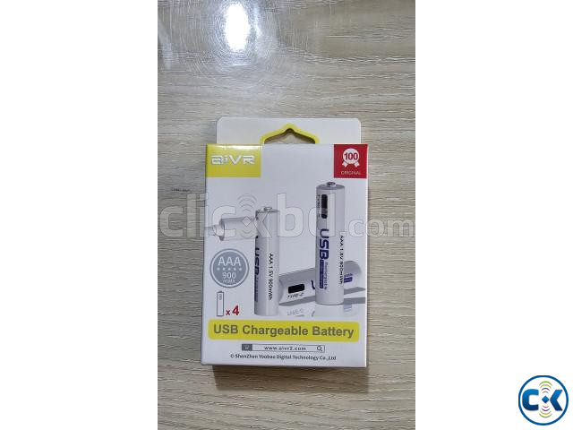 AiVR AAA Rechargeable Battery USB Charger Battery 4pc large image 3