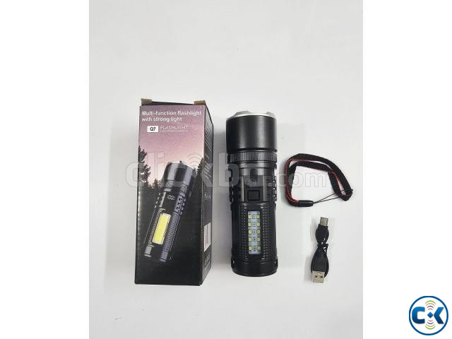Q7 Multi-function Flashlight Metal Body LED Display COB Ligh large image 1