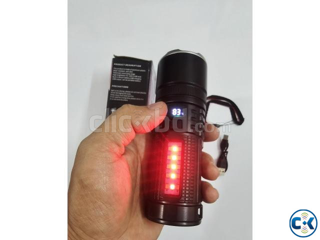 Q7 Multi-function Flashlight Metal Body LED Display COB Ligh large image 4