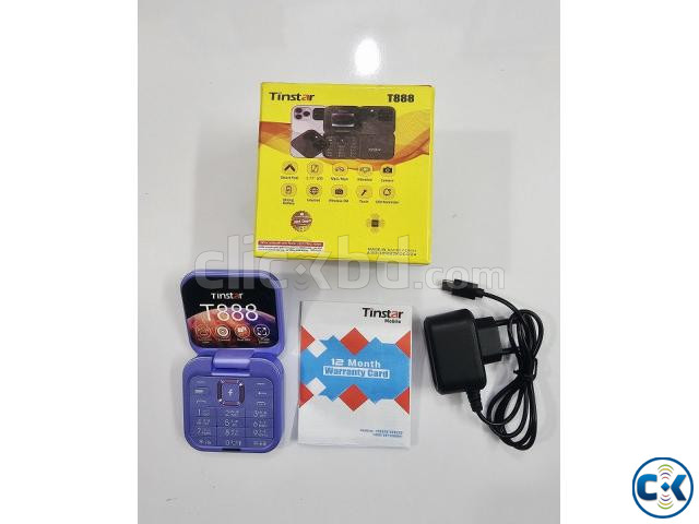 Tinstar T888 Folding Phone Camera 2 Sim Purpel large image 1