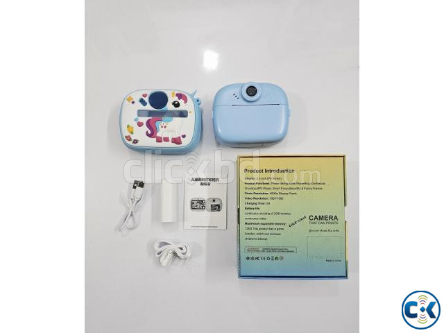 Y800 Kids Print Camera With Silicon Cover Blue large image 2