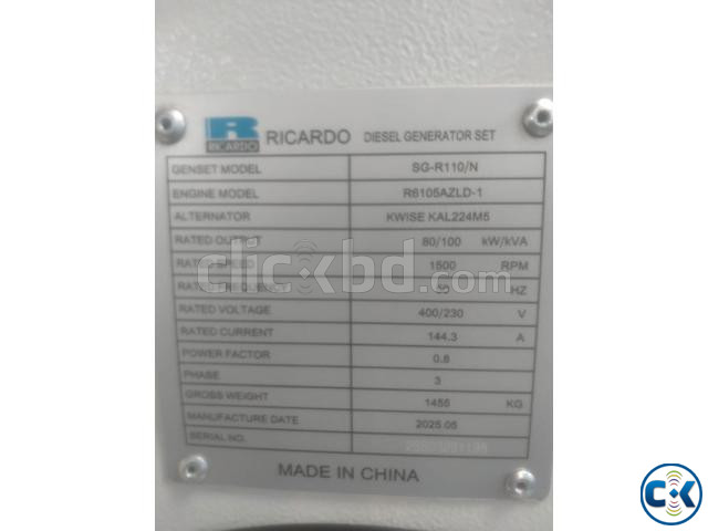 Original Ricardo 100KVA Diesel Generator Price in Bangladesh large image 2
