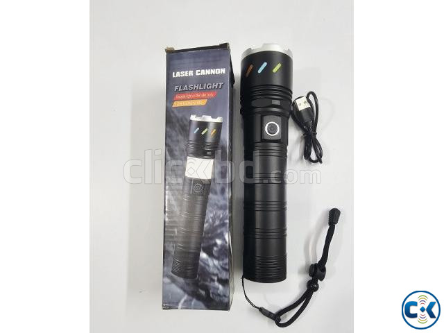 S14 Laser Cannon Flashlight Tube Body 12000mAh Zoom Light large image 1