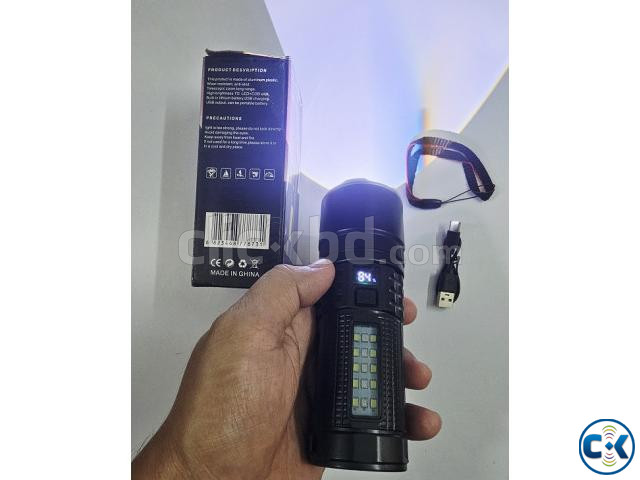 Q7 Multi-function Flashlight Metal Body LED Display COB Ligh large image 3