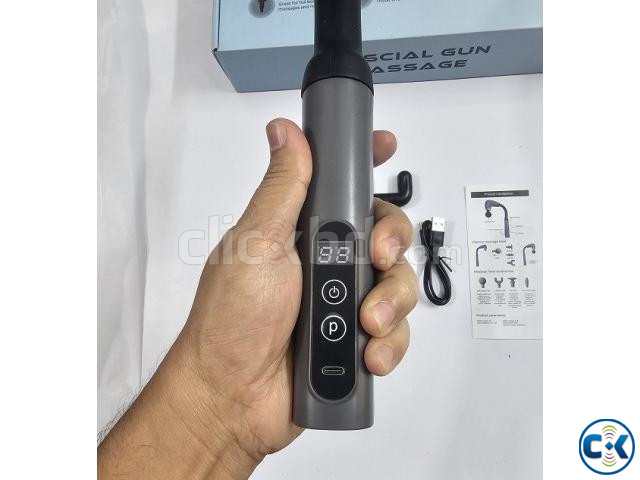 U Shaped Deep Massage Gun Extension Handle Body Massager large image 2