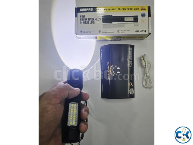 Geapas GFL-031 LED Zoom Torch Light Flashlight COB large image 3