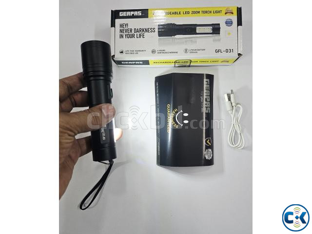 Geapas GFL-031 LED Zoom Torch Light Flashlight COB large image 4