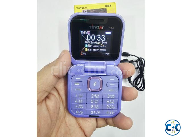 Tinstar T888 Folding Phone Camera 2 Sim Purpel large image 4