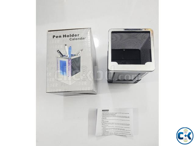 Digital Pen Holder Alarm Clock Calendar Tempareture LED Li large image 3