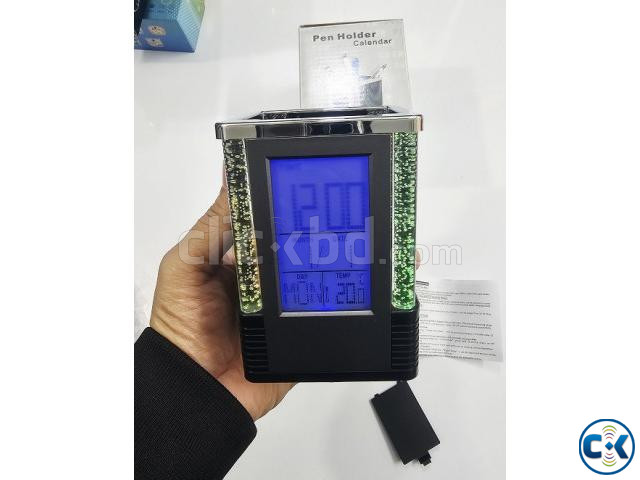 Digital Pen Holder Alarm Clock Calendar Tempareture LED Li large image 4