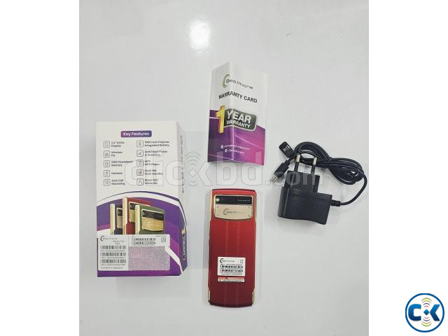 Geo R44 Button Phone Leather Style Red large image 1