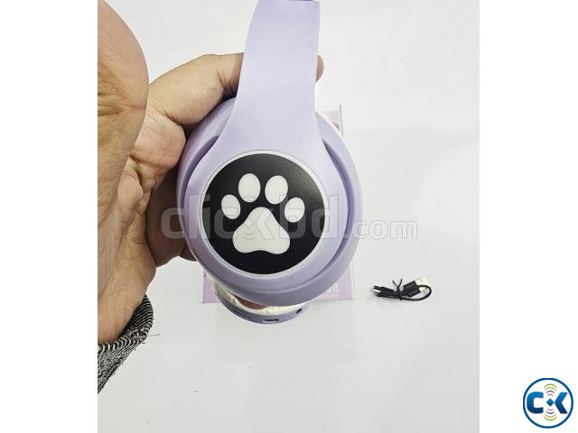 SNT28 Cat Style Bluetooth Headset With Light Purpel large image 3