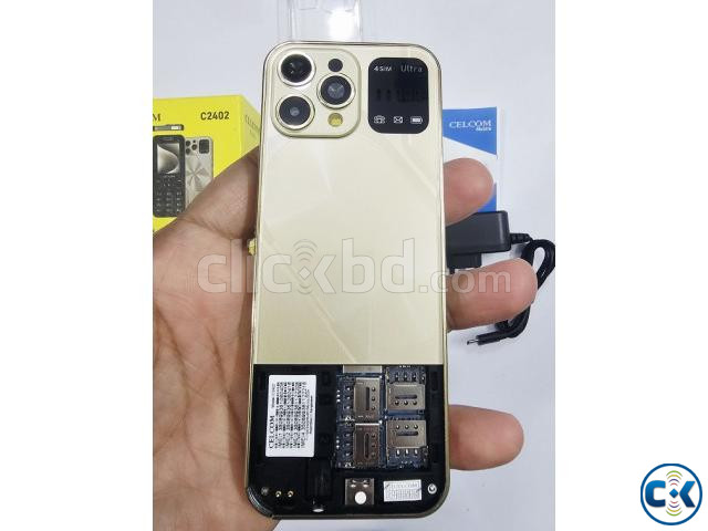 Celcom C2402 Feature Phone Four Sim Gold large image 3