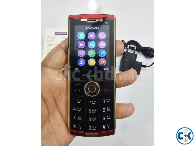 Geo R44 Button Phone Leather Style Red large image 4
