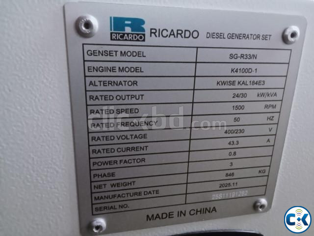 30KVA Ricardo Diesel Generator PS Power large image 2