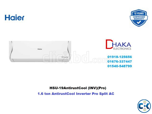 Haier 1.6 Ton Inverter Pro Wi-Fi Split AC HSU-19AntirustCool large image 1