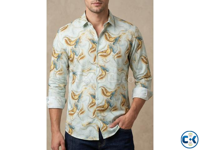 Premium Stylish China Floral Printed Men s Shirt large image 1