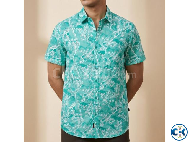 Pure Cotton Half Sleeve Print Shirt for Men s large image 1