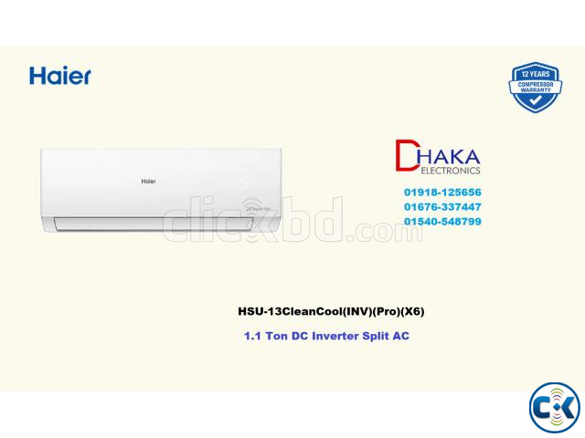 Haier 1.1 Ton DC Inverter Pro Split AC HSU-13CleanCool large image 2
