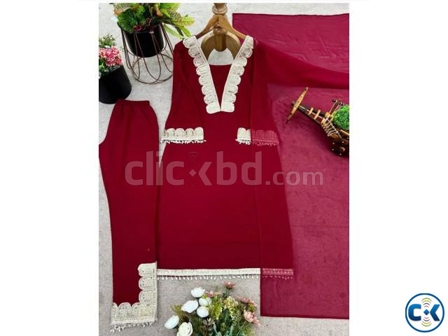 Georgette Sequence Three Piece price in Bangladesh | ClickBD image 3