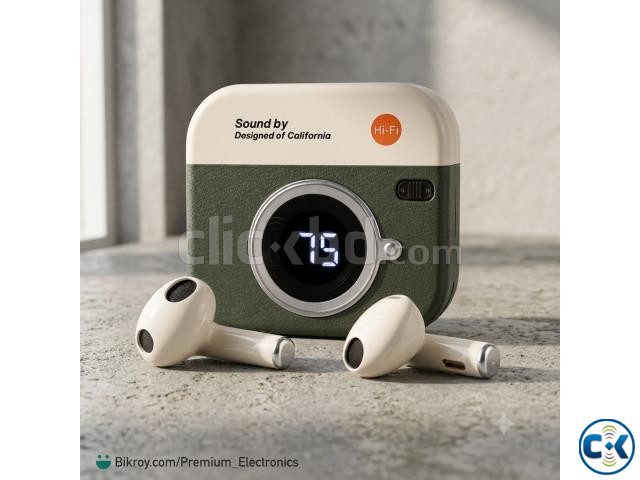 Q86 Retro Camera Design TWS Bluetooth Earbuds | ClickBD image 2