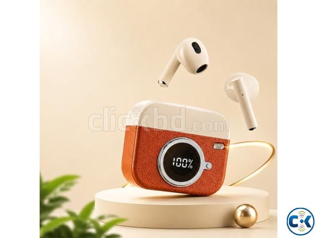 Q86 Retro Camera Design TWS Bluetooth Earbuds | ClickBD image 3