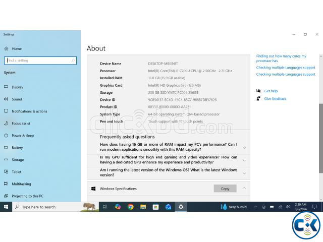 বিক্রির জন্য ল্যাপটপ HP EliteBook 840 G4 টচস্ক্রিন | ClickBD image 3