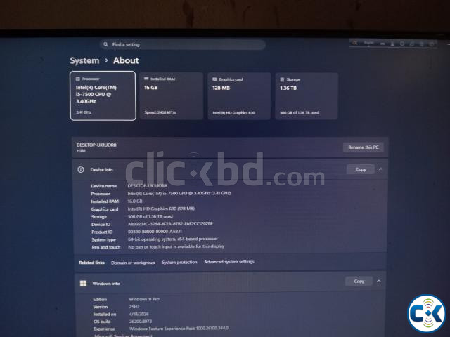 INTEL CORE I5 7TH GEN 16 GB RAM 1TB HDD price in Bangladesh | ClickBD image 3