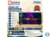 Haier 43 inch 43S85GUX QLED UHD 4K Google Smart TV