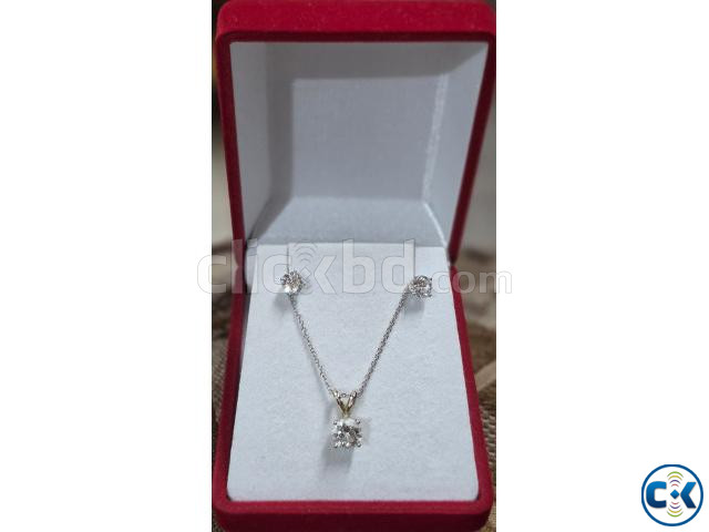 Diamond Earrings and Pendant Total Weight 2.10 Carat | ClickBD image 2