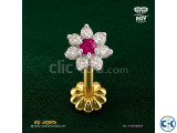 Ruby 8 Stone 03ct Diamond Nosepin 18K GOLD ROY DIAMOND