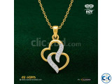 Double Heart Diamond Locket 0.03ct 18K ROY DIAMOND