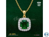 Emerald Diamond Pendant 0.10ct 18K - Locket ROY DIAMOND