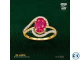 Ruby Gemstone Diamond Ring 0.55ct 18K Gold ROY DIAMOND