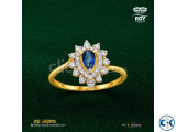 Blue Sapphire Diamond Ring 0.25ct 18K Gold ROY DIAMOND