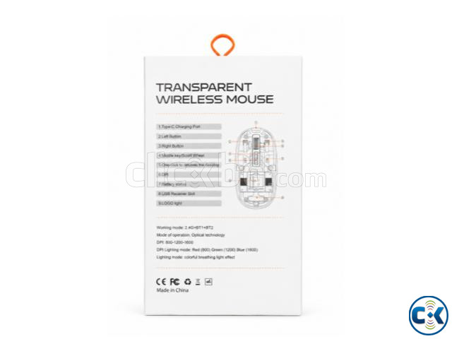 Transparent Wireless Mouse Tri-Mode 2.4G Bluetooth 5.3 | ClickBD image 5