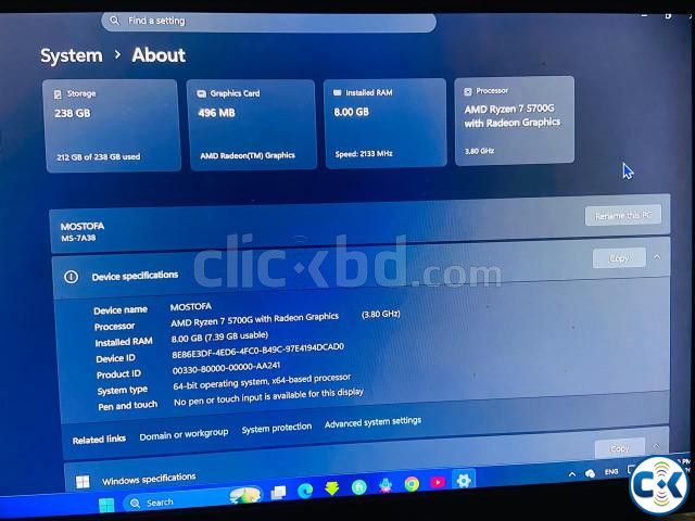 AMD Ryzen 7 5700G সম্পূর্ণ ডেস্কটপ কম্পিউটার | ClickBD image 3