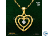 Solitaire Double Heart Pendant 0.02ct Diamond ROY DIAMON