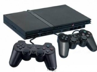 playstation2 with 2 controllers