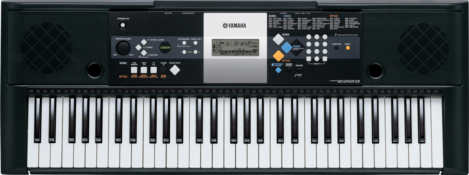 yamaha psr e223 black large image 0