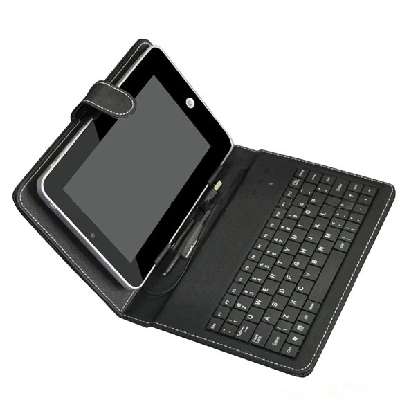 7 Leather Tablet Keyboard Case mini usb large image 0