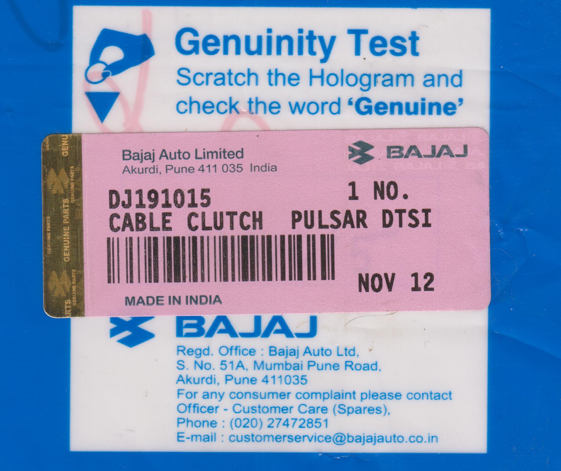 Bajaj Genuine Spare Parts Pink Sticker  large image 0