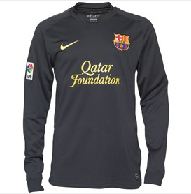 NIKE Barcelona Away Jersey Black Genuine Size L large image 0