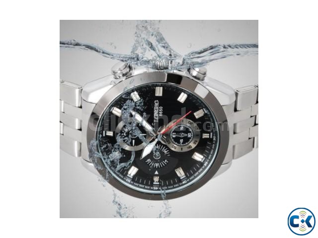 Luxury Men Black Stainless Steel Sport Waterproof large image 0