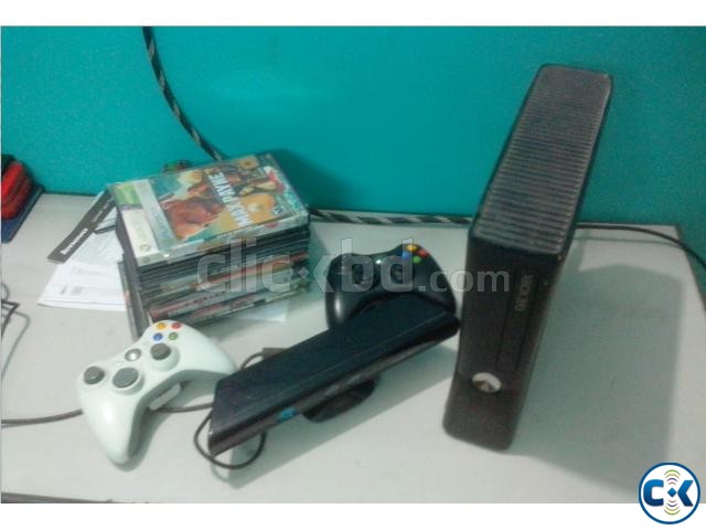 XBOX 360 SLIM 4 GB KINECT PERFECT CONDITION MANY GAMES large image 0