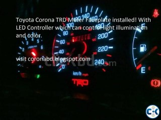 Toyota Corona TRD Meter Faceplate installed With LED Contro